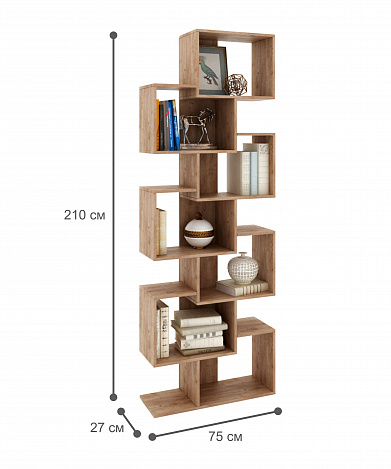 Стеллаж Зет-4 - дуб крафт табак