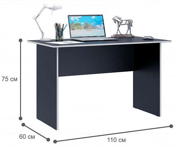 Стол письменный Милан-5 - черный / белый