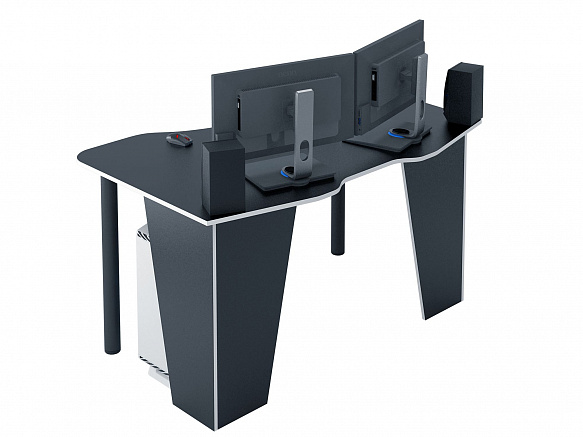 Стол игровой Таунт-2 - черный / белый