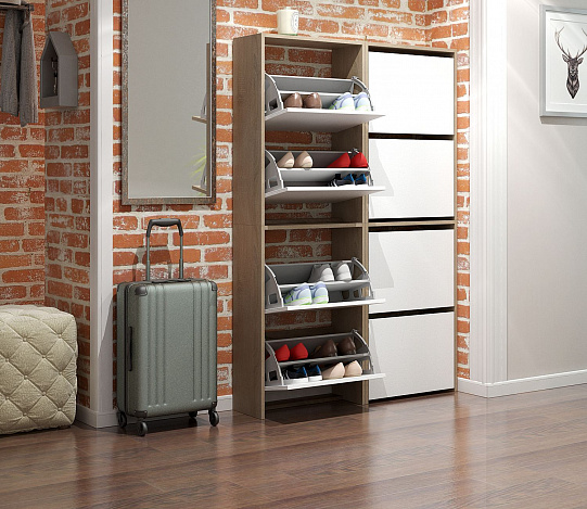 Обувница Витто-28 - дуб сонома / белый