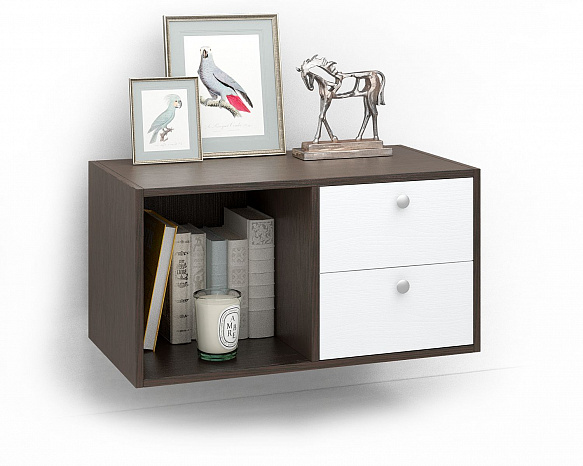 Подвесная тумба Прайм-21-6 - венге / белый