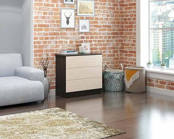 Комод Уно-23 - венге / дуб молочный