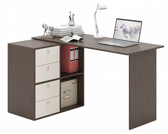 Угловой стол Прайм-67 - венге / дуб молочный