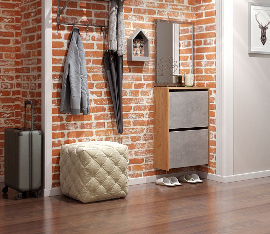 Обувница Витто-19 - дуб крафт золотой / бетон