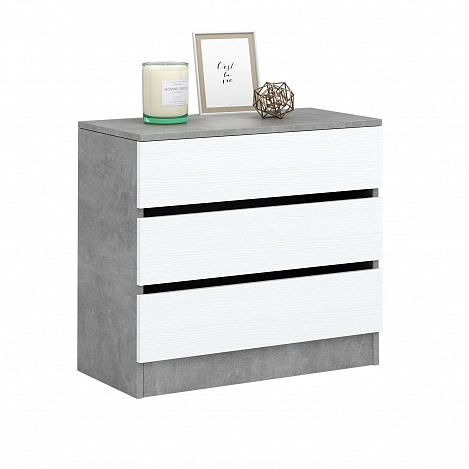 Комод Триверо-20 - бетон / белый