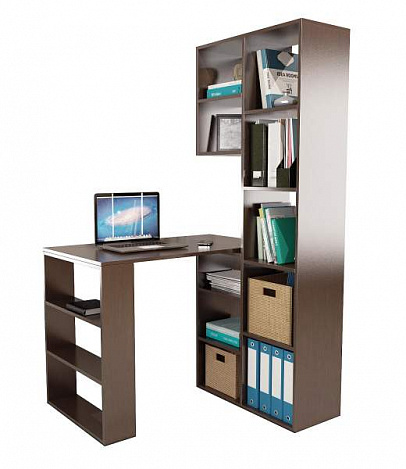 Стеллаж со столом Рикс-25 - венге