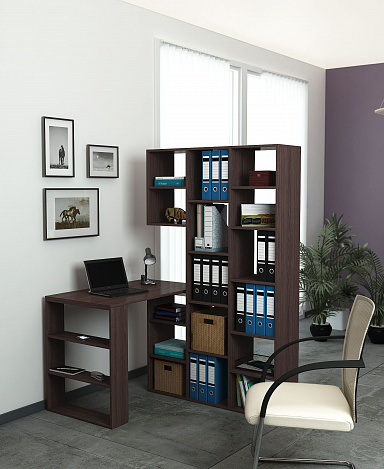 Стеллаж со столом Рикс-15 - венге