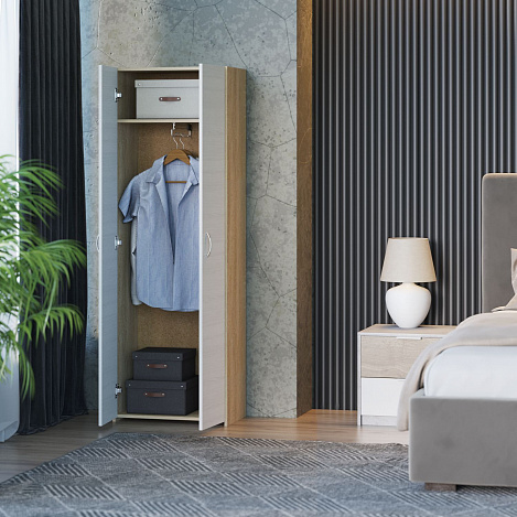 Распашной шкаф Уно-35 - дуб сонома / белый