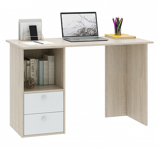 Компьютерный стол Прайм-43 - дуб сонома / белый