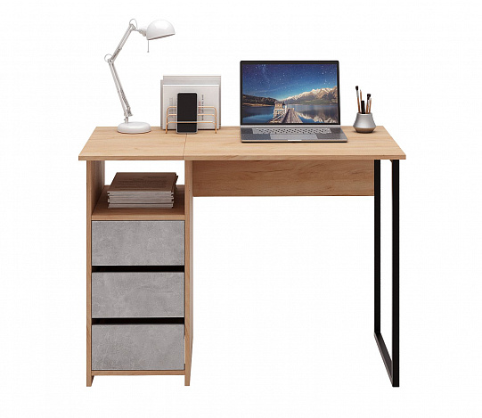 Стол письменный Витто-35 - дуб крафт золотой / бетон