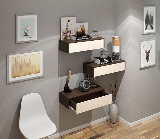 Тумба подвесная Уно-47 - венге / дуб молочный