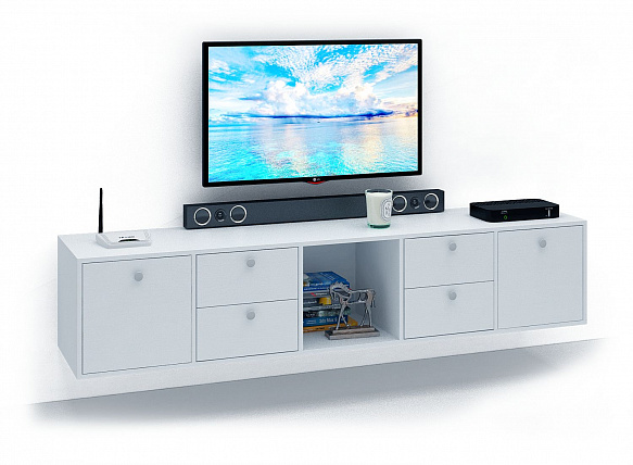 ТВ Тумба Прайм-51-9 подвесная / напольная - белый