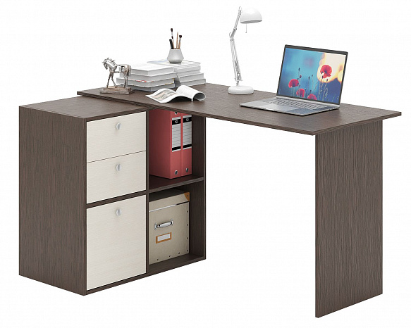 Угловой стол Прайм-69 - венге / дуб молочный