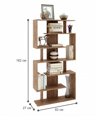 Стеллаж Зет-1 - дуб крафт табак