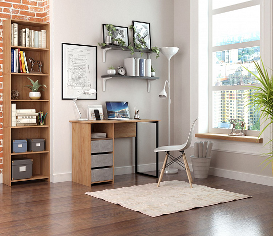 Стол письменный Витто-35 - дуб крафт золотой / бетон