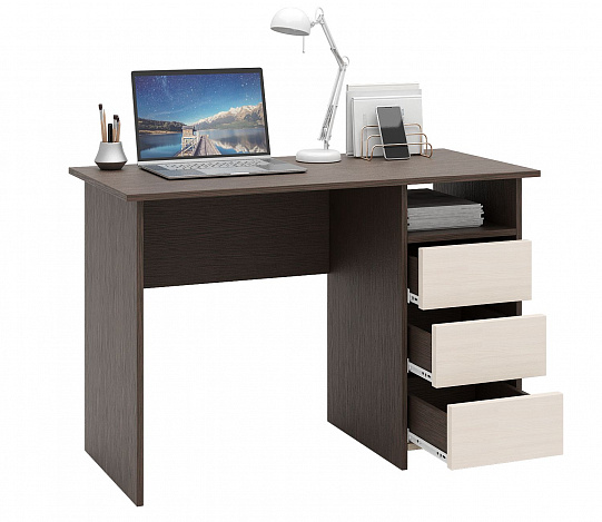 Стол письменный Триверо-4 - венге / дуб молочный