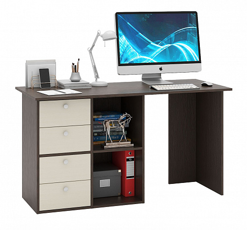 Угловой стол Прайм-67 - венге / дуб молочный