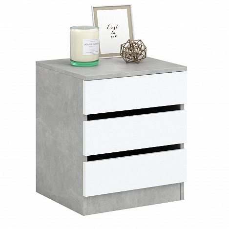 Тумба Триверо-6 - бетон / белый