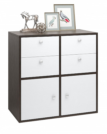 Комод Прайм-22-3 - венге / белый