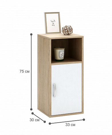 Тумба-Полка Уно-140 - дуб сонома / белый