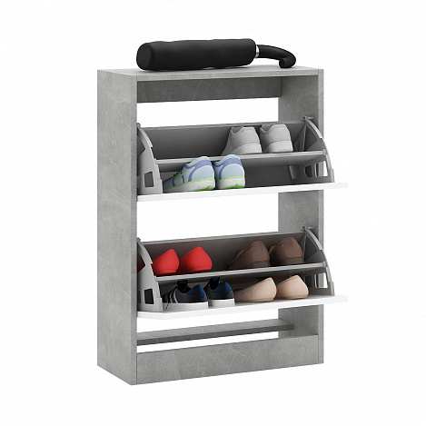 Обувница Уно-51 - бетон / белый