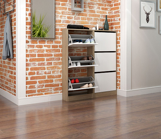 Обувница Уно-54 - дуб сонома / белый