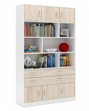 Стеллаж в комплекте Либерти-62 - белый / дуб сонома