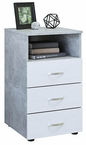 Тумба Альба-4 - бетон / белый