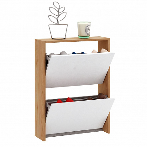 Обувница Витто-20 - дуб крафт золотой / белый