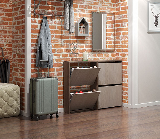 Обувница Витто-20 - ясень шимо темный / ясень шимо светлый