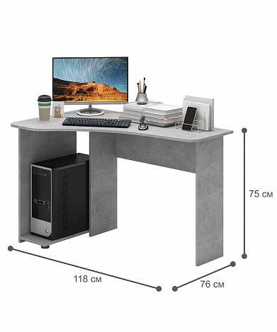 Стол угловой Корнет-7 - бетон