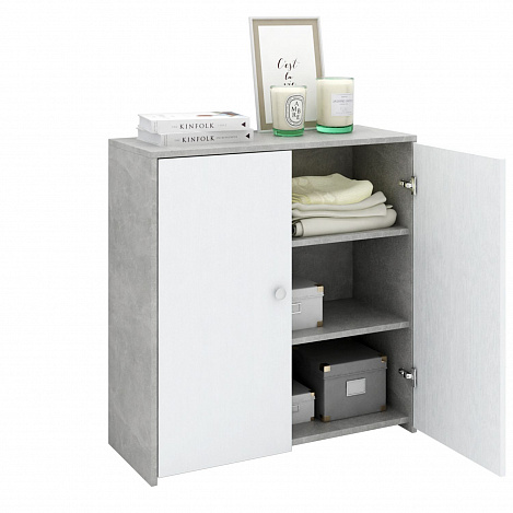 Комод Витто-17 - бетон / белый