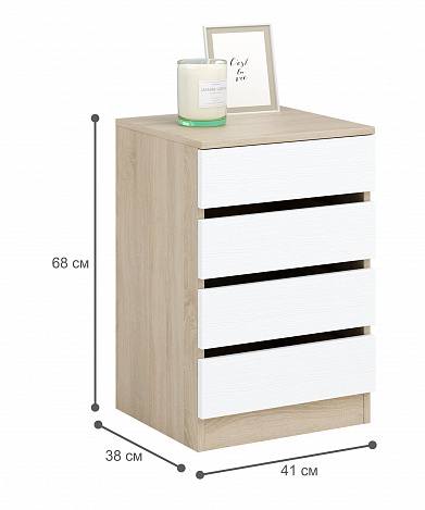 Тумба Триверо-7 - дуб сонома / белый