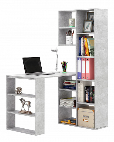 Стеллаж со столом Рикс-25 - бетон