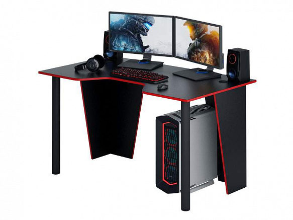 Стол игровой Форсаж-2 - черный / красный