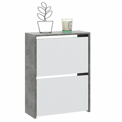 Обувница Витто-19 - бетон / белый