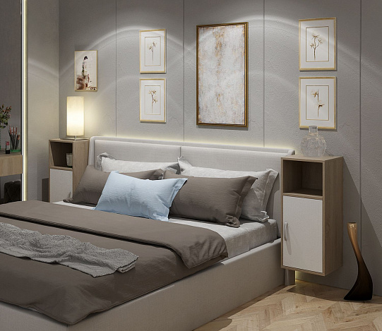 Тумба-Полка Уно-140 - дуб сонома / белый