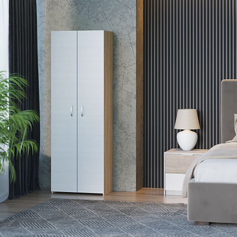 Распашной шкаф Уно-35 - дуб сонома / белый