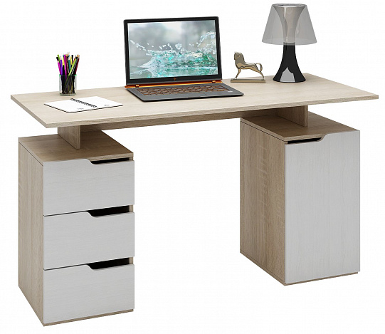 Стол компьютерный Нейт-3 - дуб сонома / белый