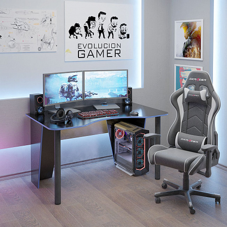 Стол игровой Таунт-2 - черный / синий