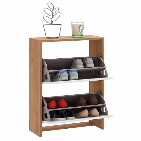 Обувница Витто-19 - дуб крафт золотой / белый