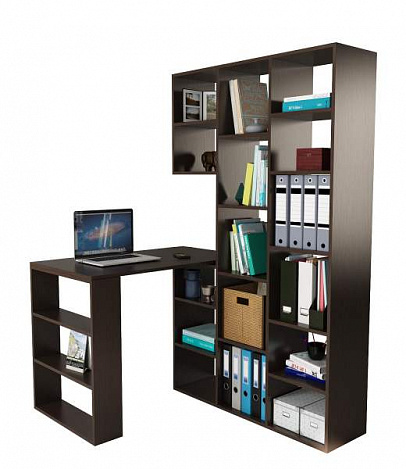 Стеллаж со столом Рикс-15 - венге