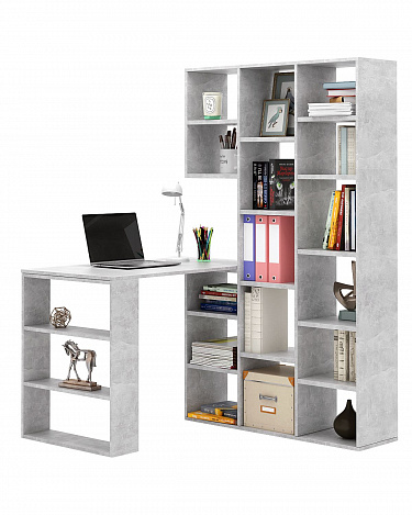 Стеллаж со столом Рикс-15 - бетон