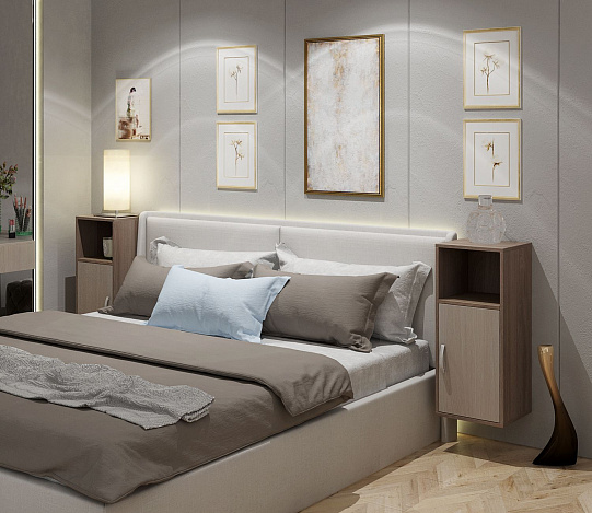 Тумба-Полка Уно-140 - ясень шимо темный / ясень шимо светлый