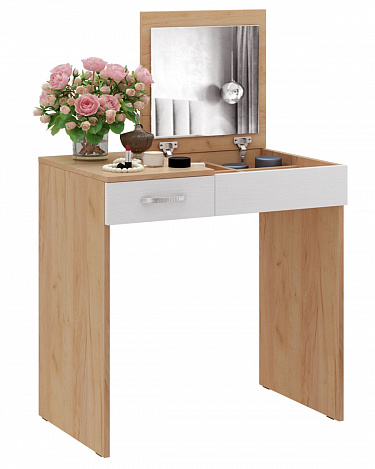 Туалетный столик Риано-01 - дуб крафт золотой / белый