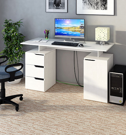 Стол компьютерный Нейт-3 - белый