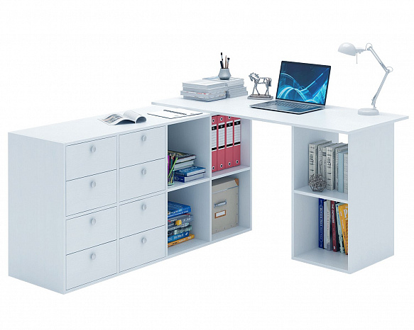 Угловой стол Прайм-81 - белый