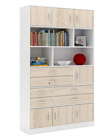 Стеллаж в комплекте Либерти-61 - белый / дуб сонома