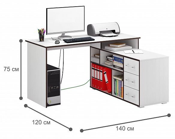 Стол угловой Краст-2 - белый