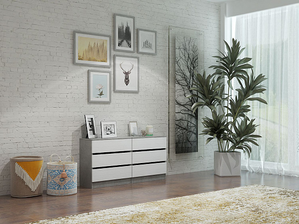 Комод Триверо-20 - бетон / белый